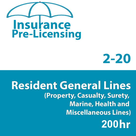 200 hr General Lines (Property and Casualty 2-20) Pre-licensing Course