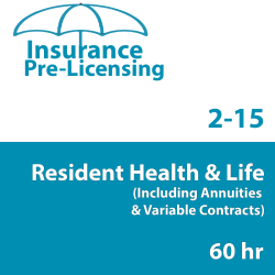 60 hr Health and Life (Including Annuities and Variable Contracts) (2-15) Pre-Licensing course