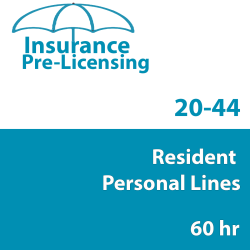 60 hr Personal Lines Agent (20-44) Pre-licensing Course (3 month enrollment)