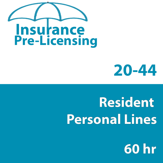 60 hr Personal Lines Agent (20-44) Pre-licensing Course (3 month enrollment)